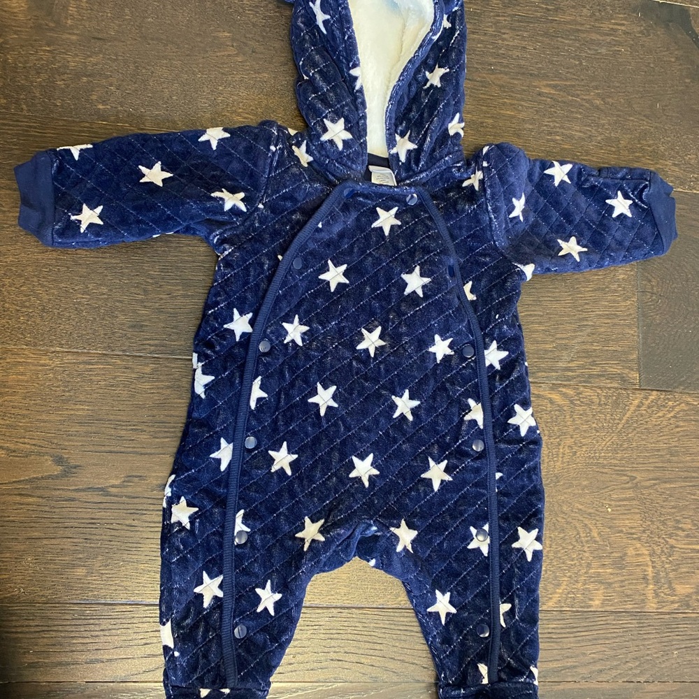 Nordstrom Midnight Blue Starry Kids Quilted Footie Pajamas